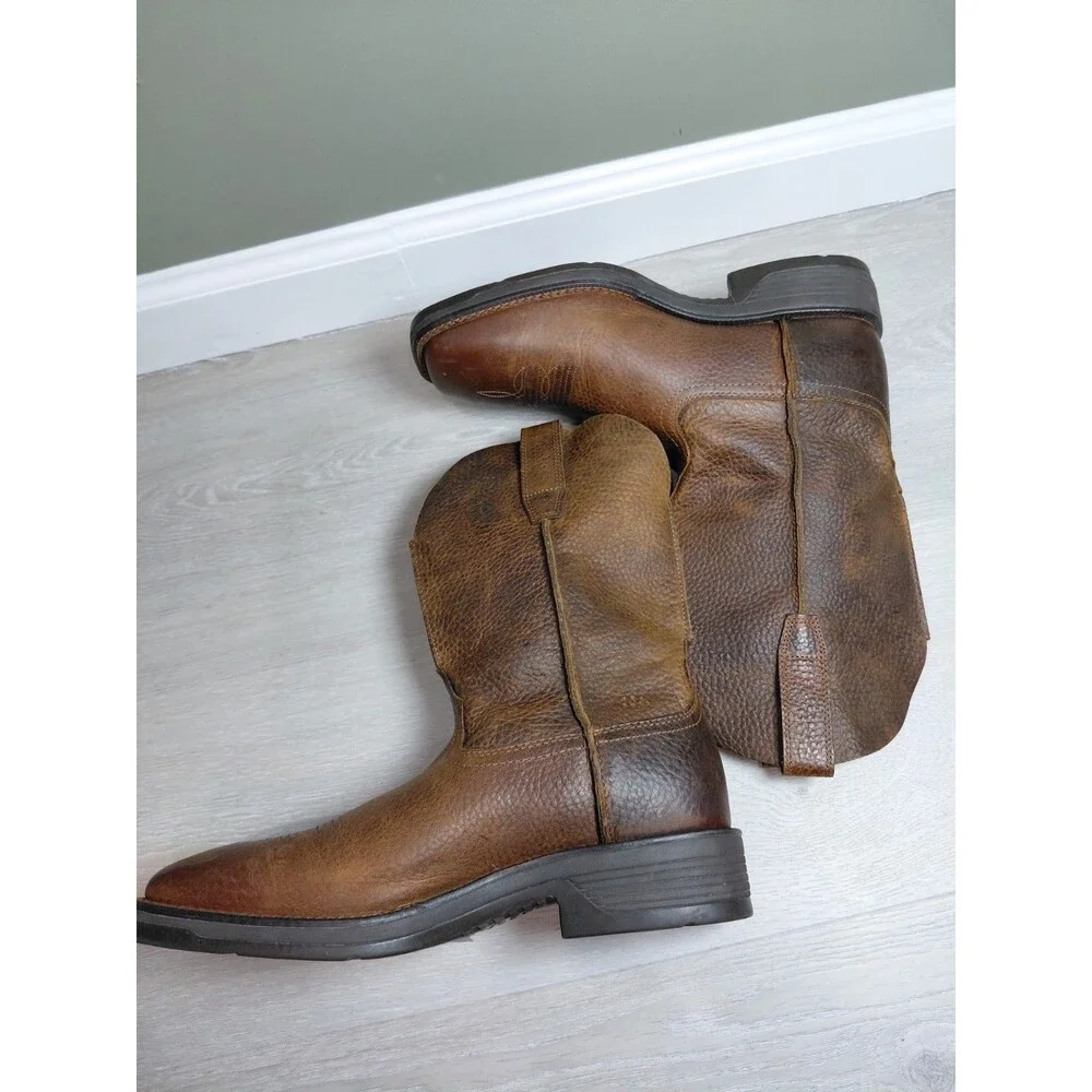 Ariat Rambler Western Boot Men Size 10D Brown Leather Square Toe